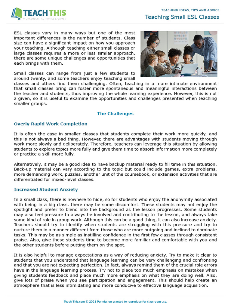 Teaching Small Classes | PDF