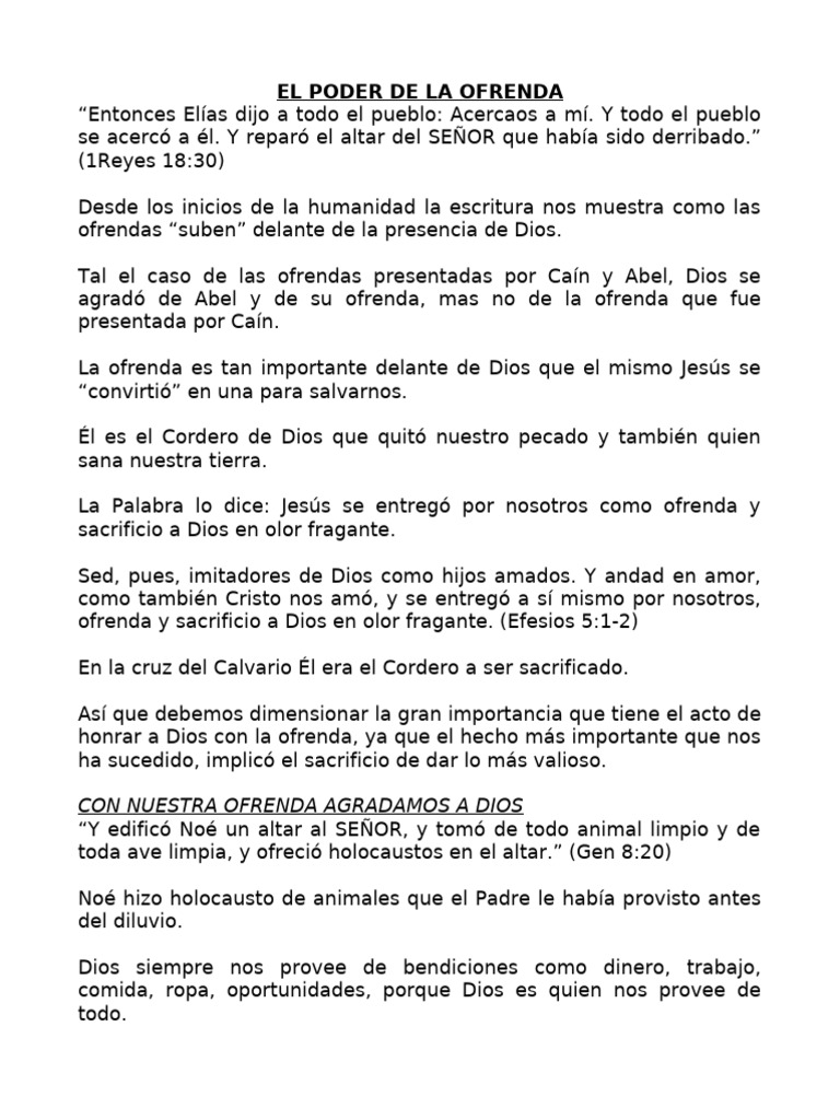 El Poder Transformador de la Ofrenda | PDF | Saulo | La resurrección de ...