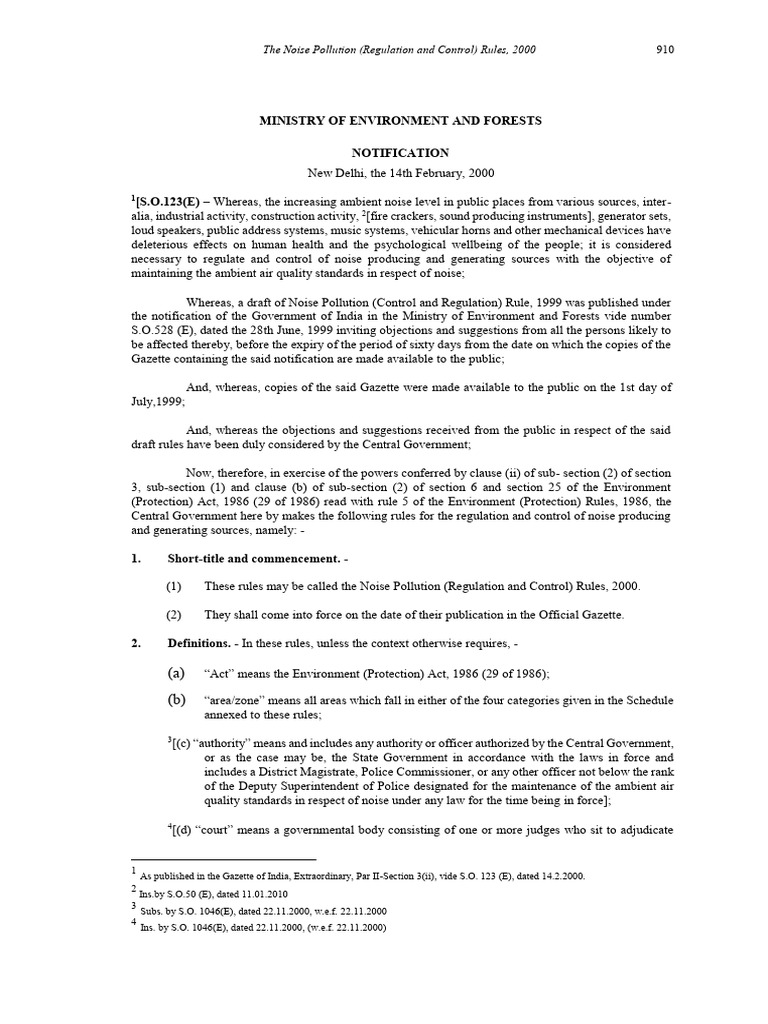 Noise Rules 2000 | PDF