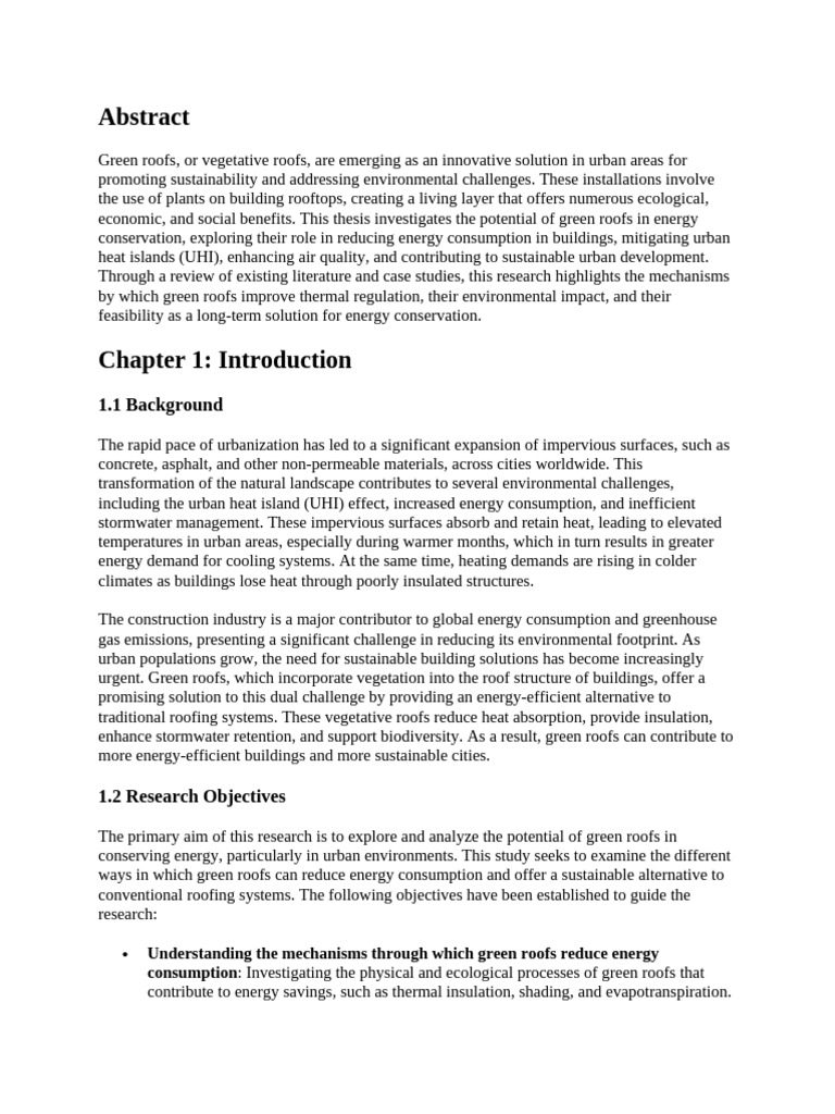 The Potential of Green Roofs in Energy Conservation | PDF | Energy ...