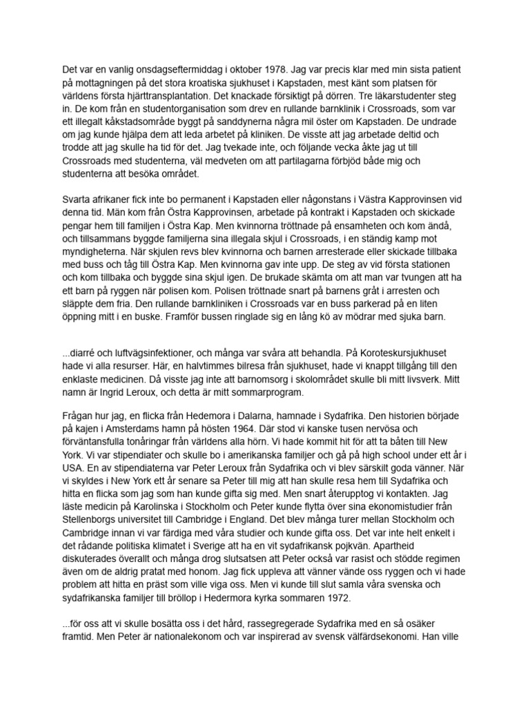 Sveriges Radio - Ingrid Le Roux | PDF