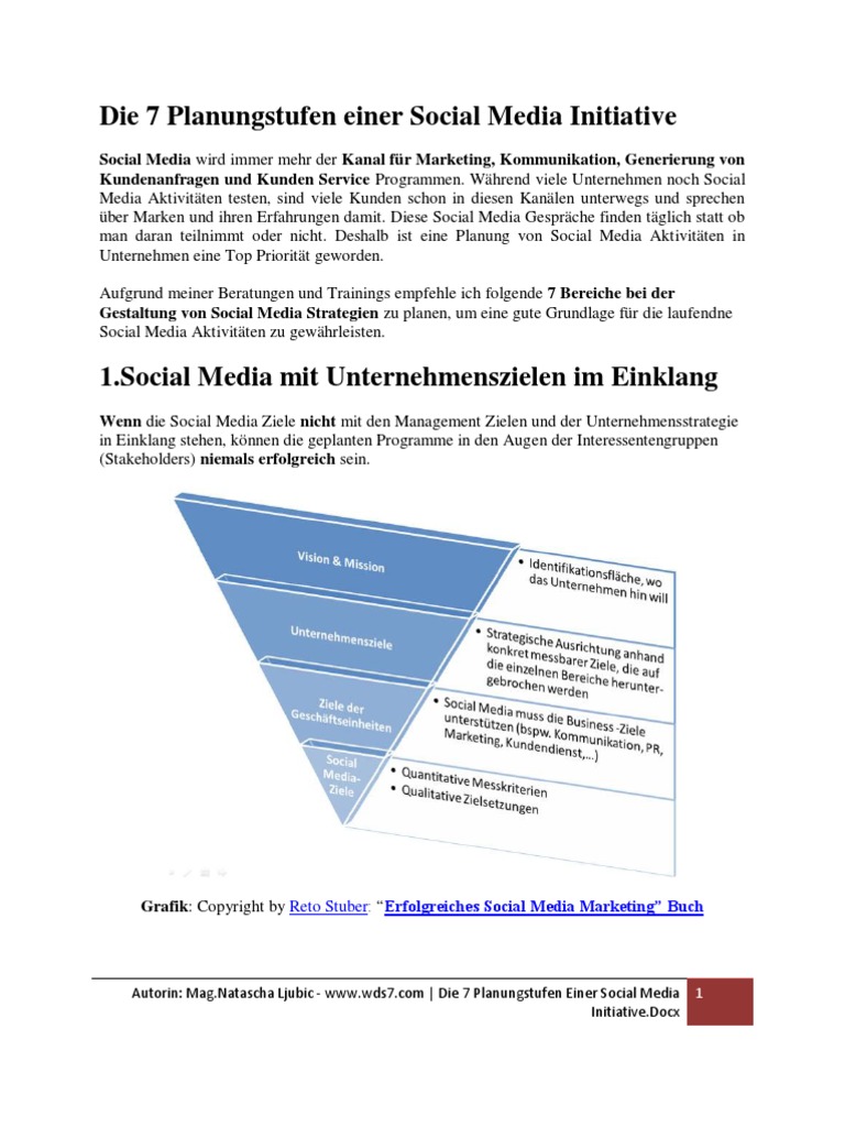 Die 7 Planungstufen Einer Social Media Initiative PDF