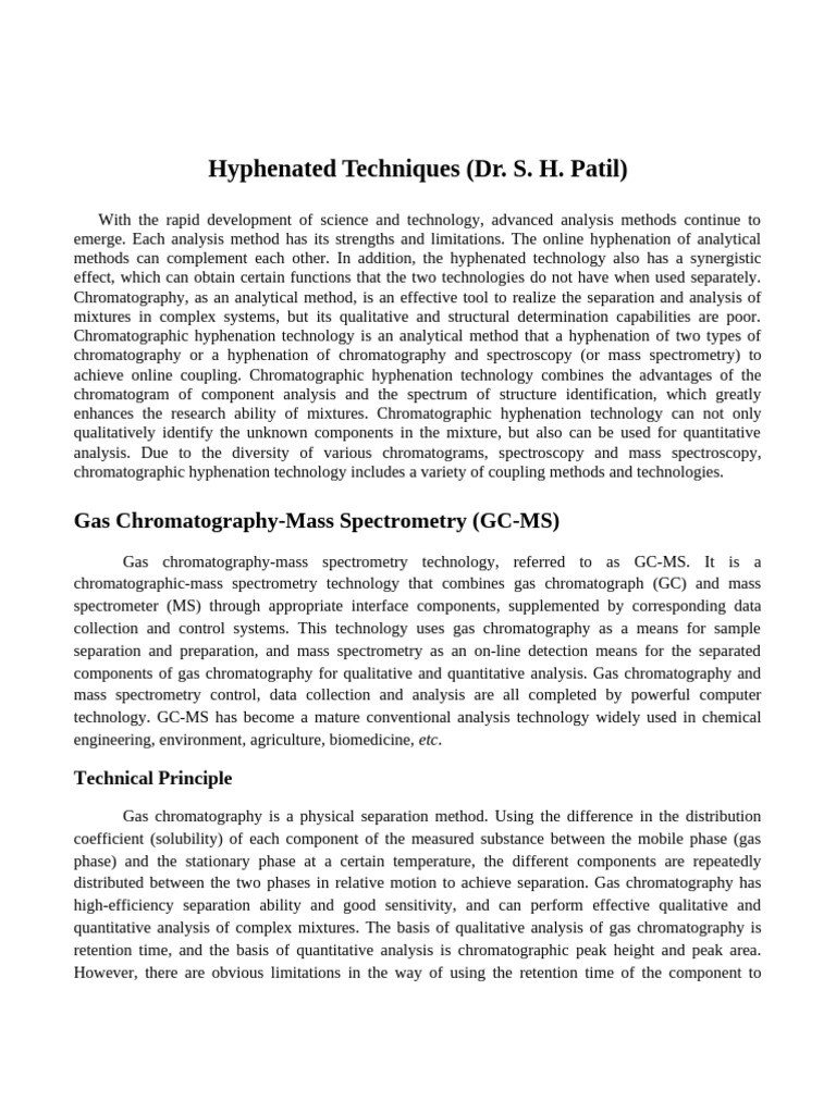 Hyphenated Techniques | PDF