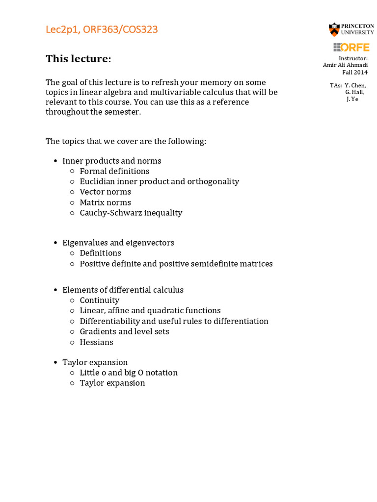 ORF363 COS323 F14 Lec2 | PDF