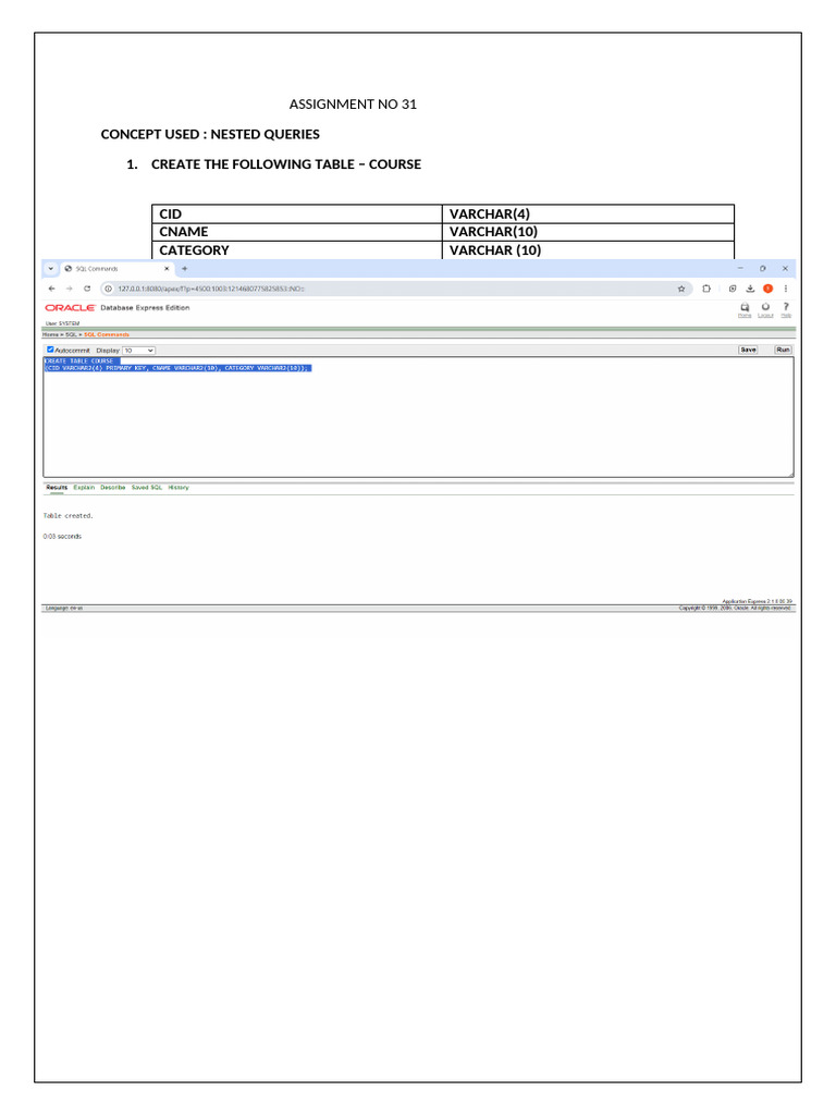 SQL - Assignment - 13 - Foreign Key | PDF