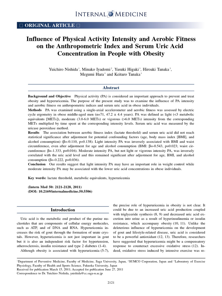 Serum Uric Acid and Obesity | PDF
