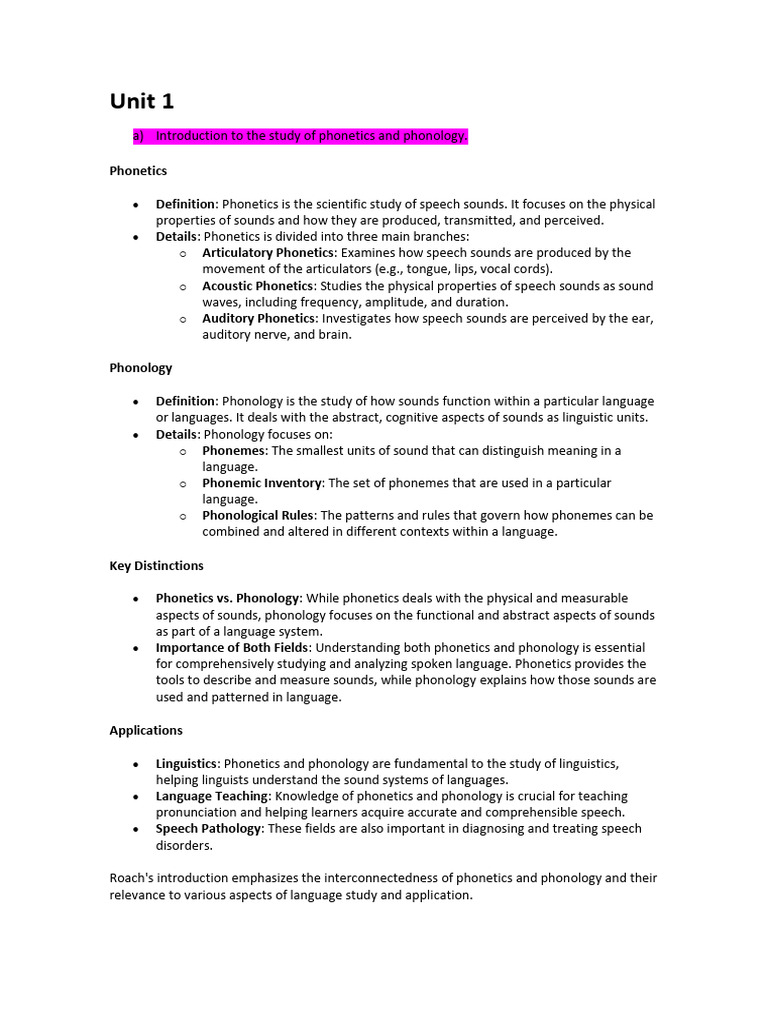 Introduction to Phonetics and Phonology | PDF | Stress (Linguistics ...