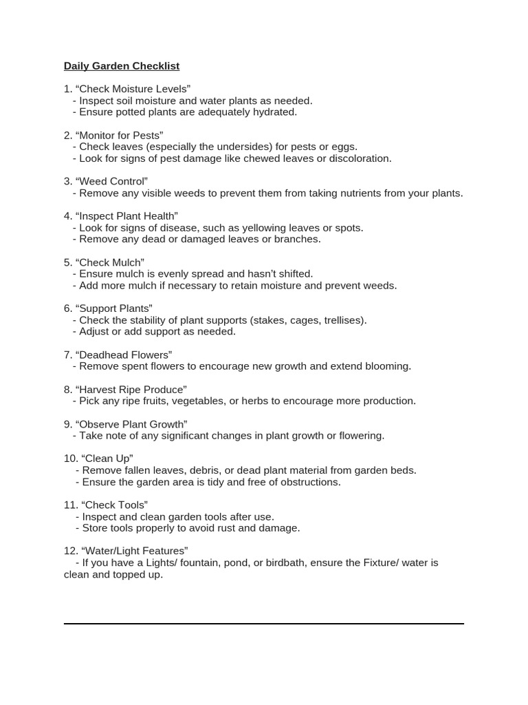 Garden Checklist | PDF | Mulch | Home & Garden