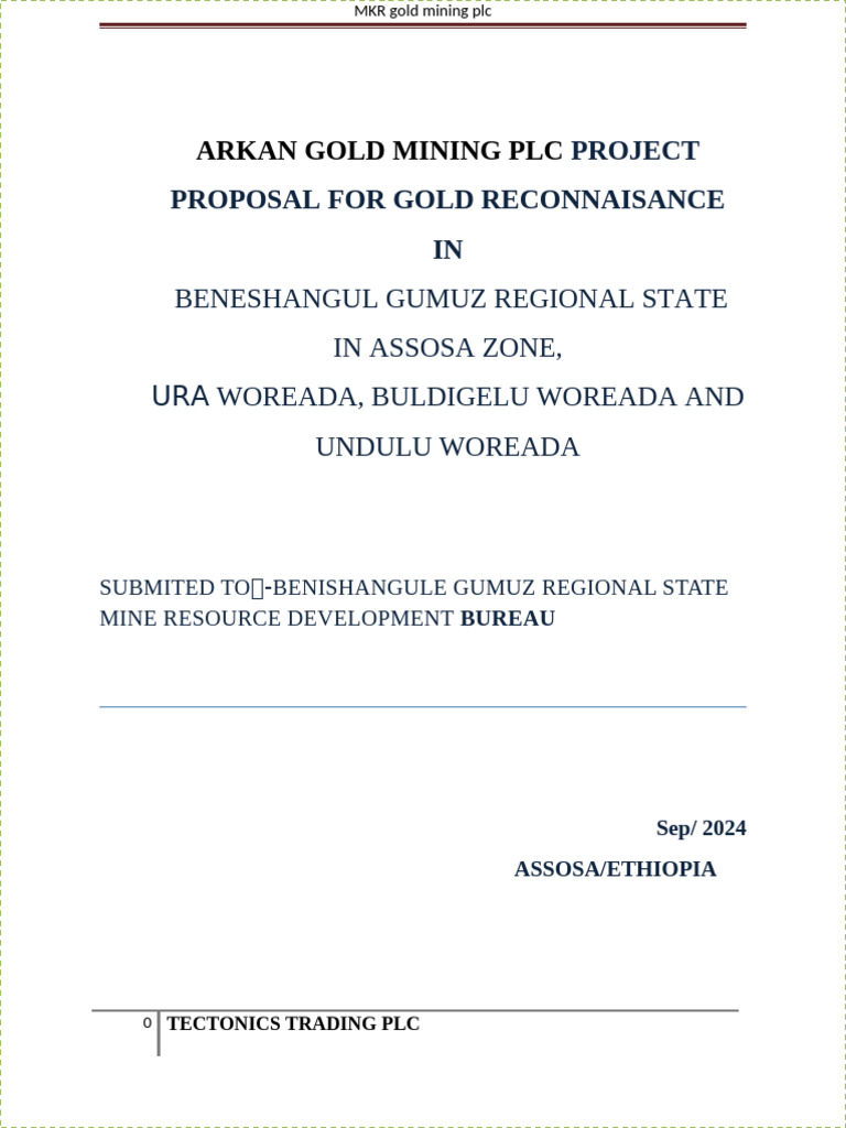 Gold Mining Project Proposal in Ethiopia | PDF | Rock (Geology) | Earth ...