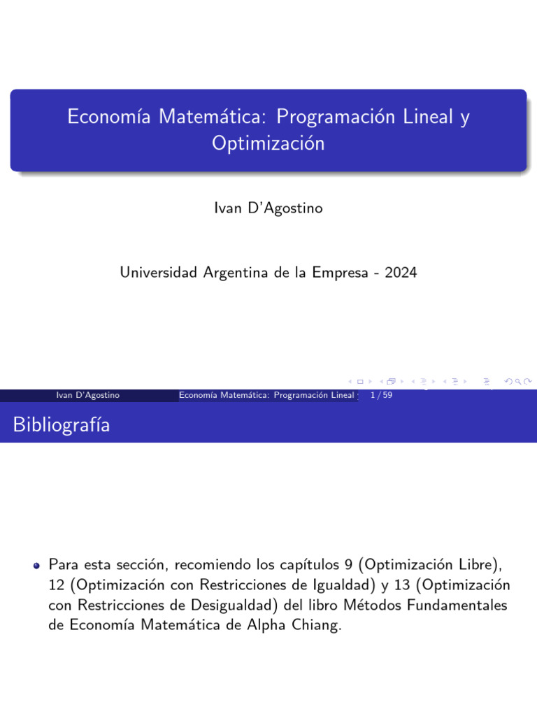 Programación Lineal y Optimización | PDF | Optimización Matemática ...