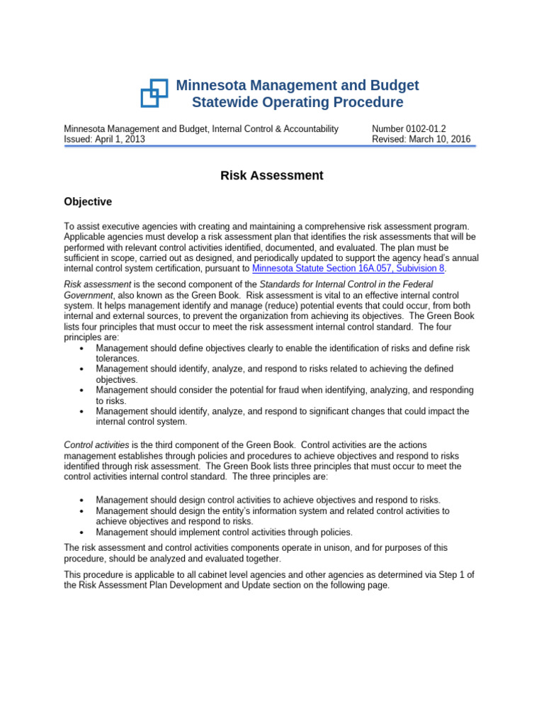 0102 01 2 Risk Assessment Procedure | PDF | Internal Control | Computers