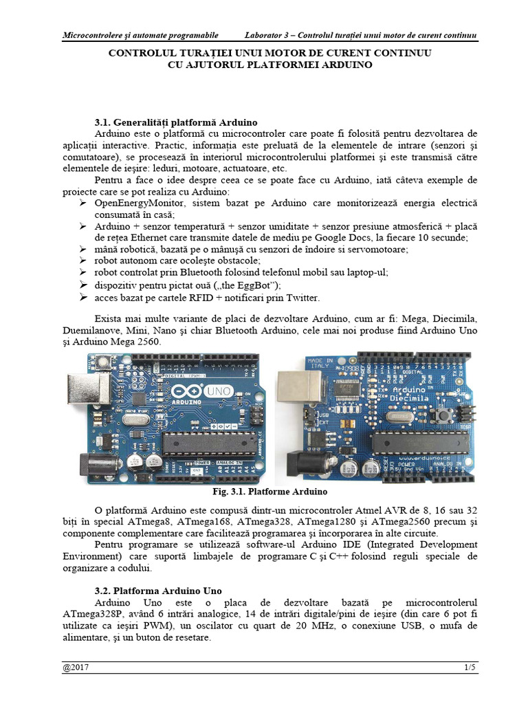 018 - Laborator 003 - MAP - Controlul Turatiei Cu Arduino | PDF