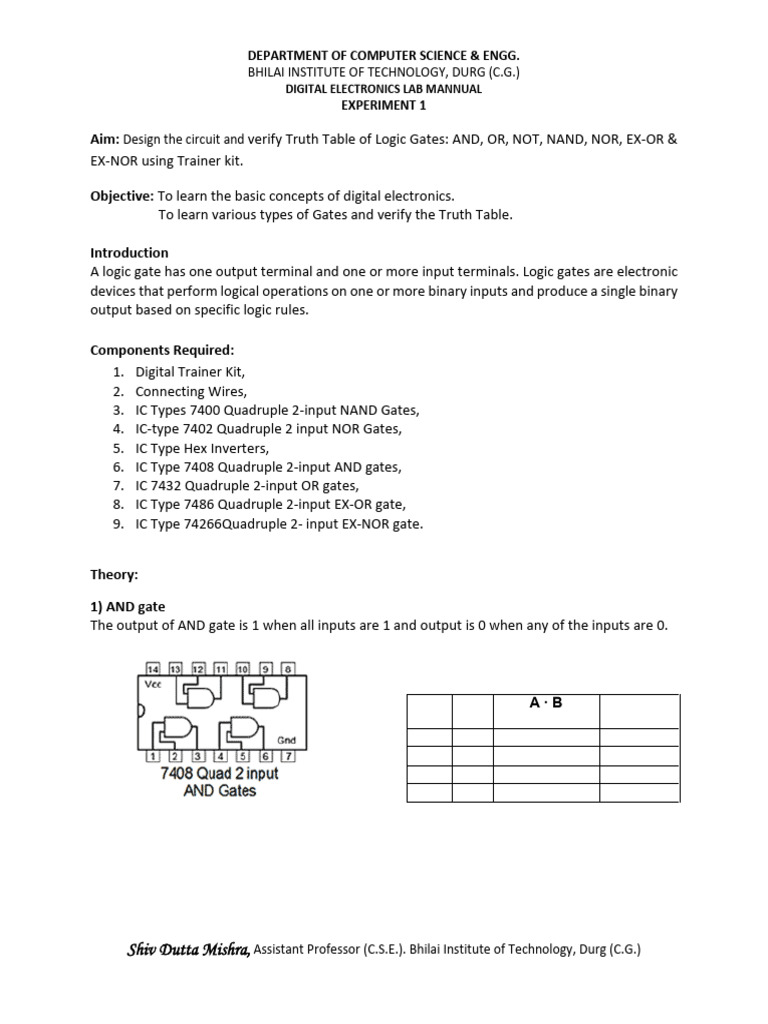 Experiment 1 2024 | PDF