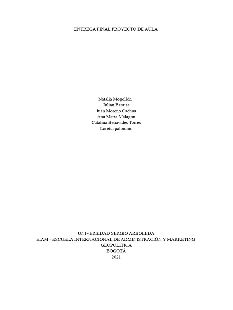 Entrega Final Proyecto de Aula | PDF