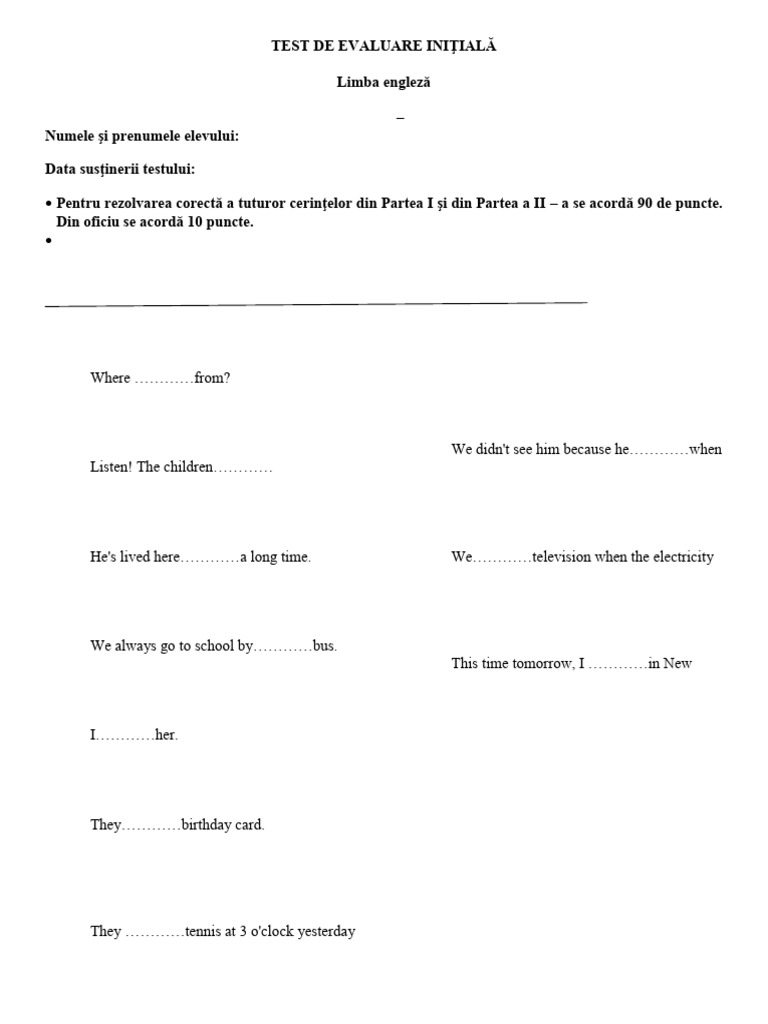 Cls 10 l1 Test Initial | PDF