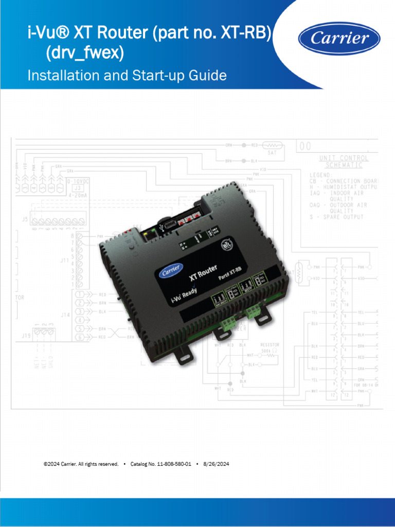 I-Vu® XT Router (Part No. XT-RB) (DRV - Fwex) : Installation and Start ...