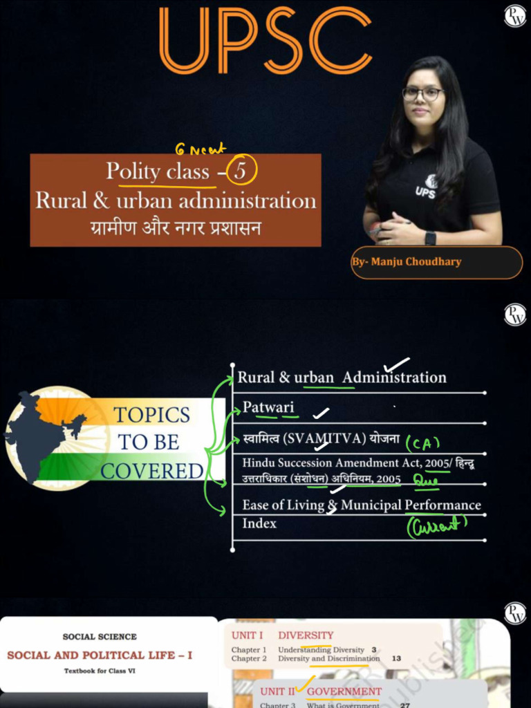 Ral & Urban Administration - Class Notes II (Buniyaad NCERT Basics) | PDF