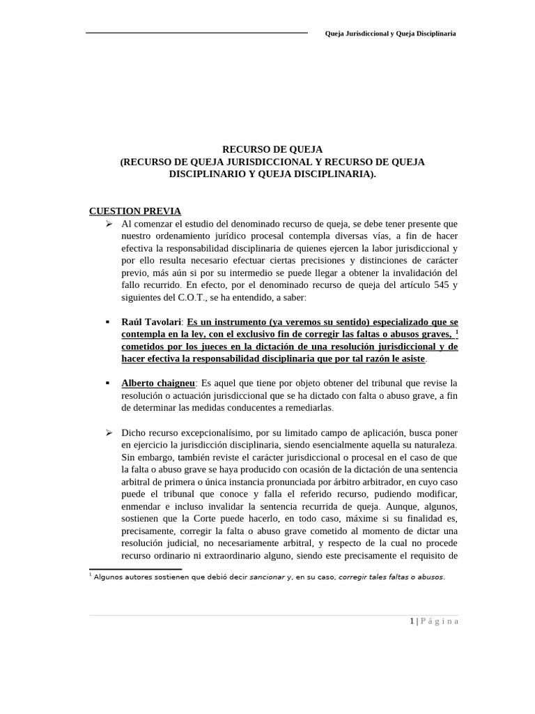 Del Recurso de Queja | PDF