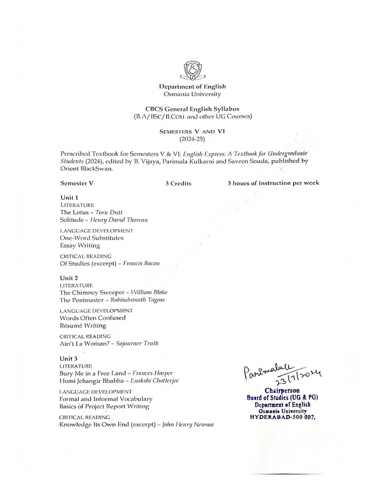 Ug sem v vi general english syllabus wef 2024 2025 pdf
