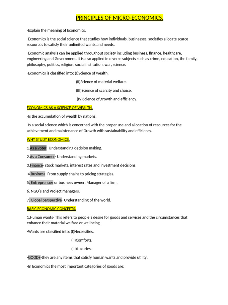 Principles of Microeconomics - Docx 1 | PDF