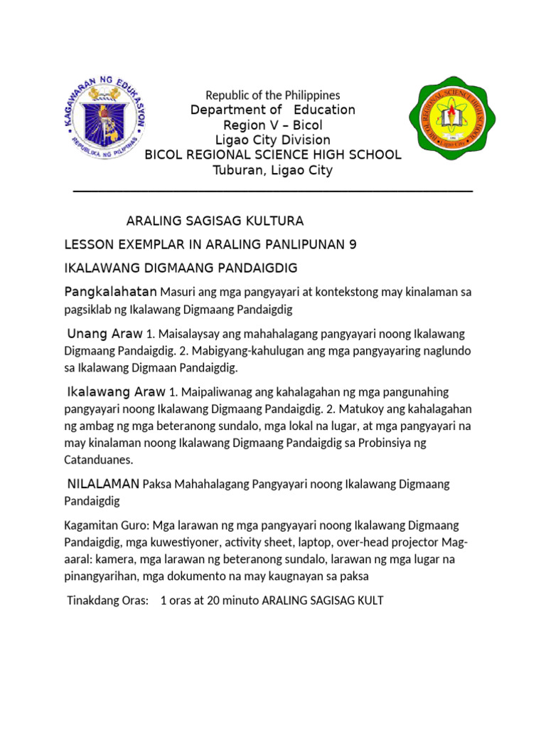 1st Periodical Test Filipino Pdf