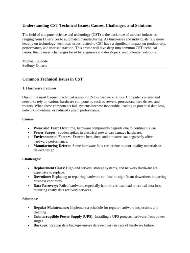 Understanding cst technical issues pdf security computer security