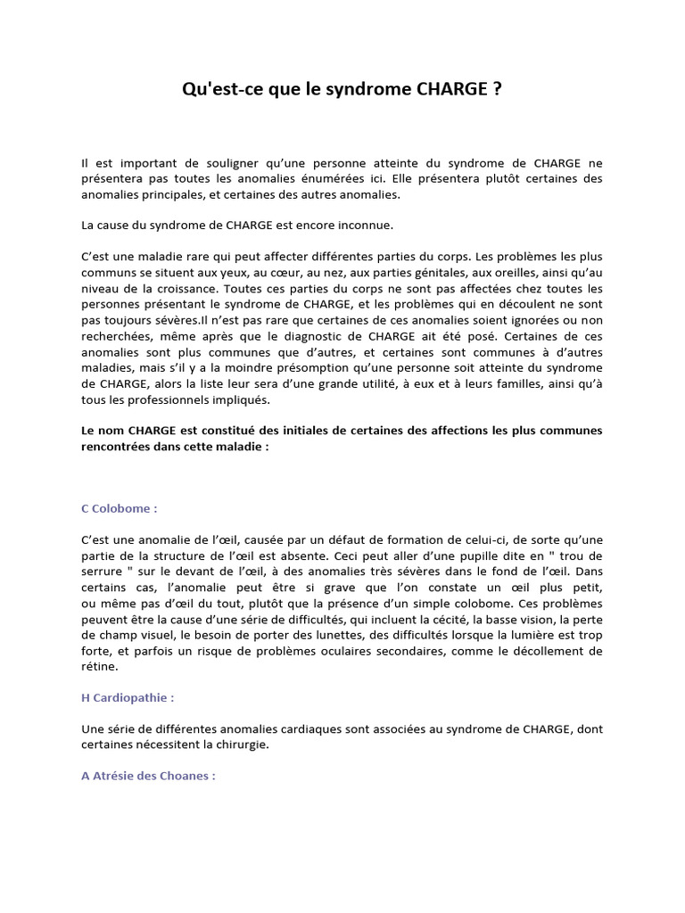 Quest ce que le syndrome de charge pdf