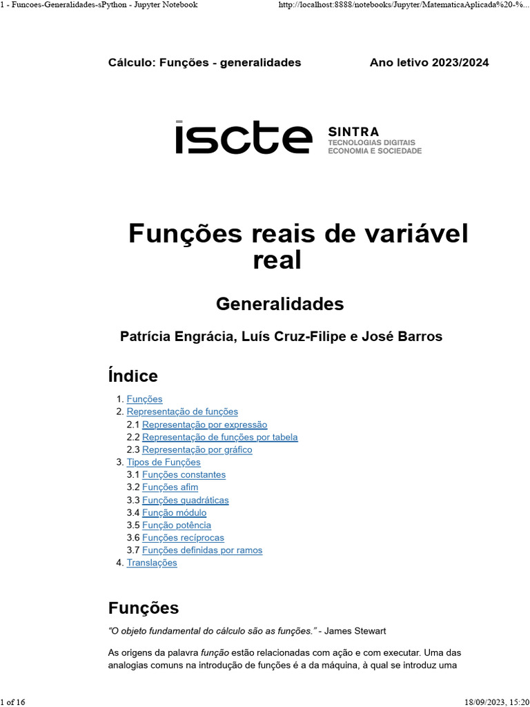 1 - Funcoes-Generalidades-sPython - Jupyter Notebook | PDF