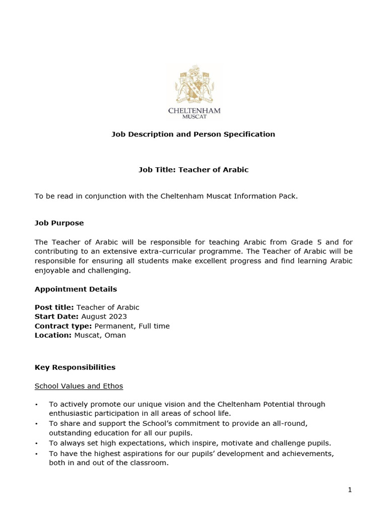 arabic-teacher-job-description-pdf