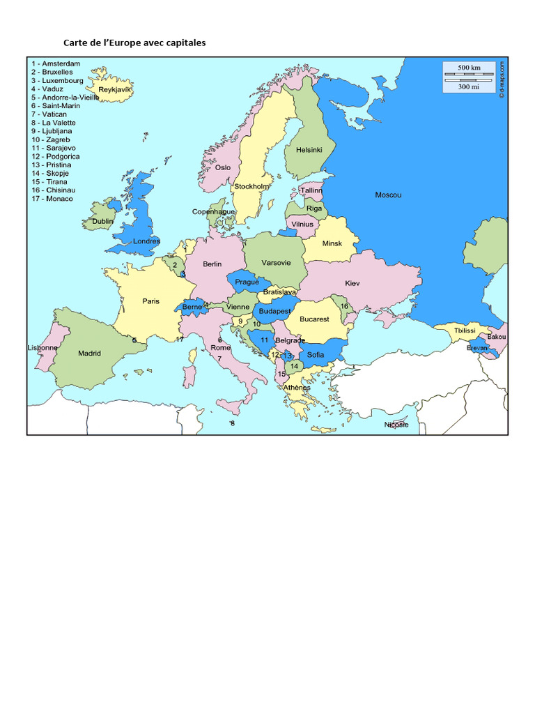 Carte de l’Europe Avec Capitales (2.5) | PDF