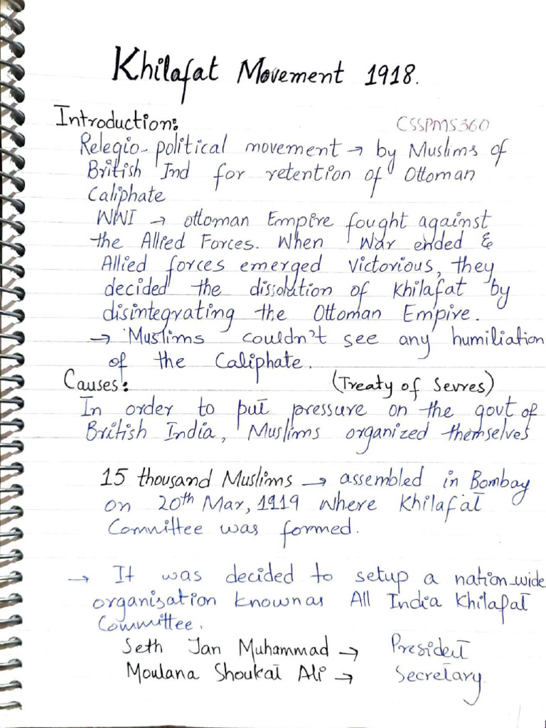 Khilafat Movement 1918 | PDF