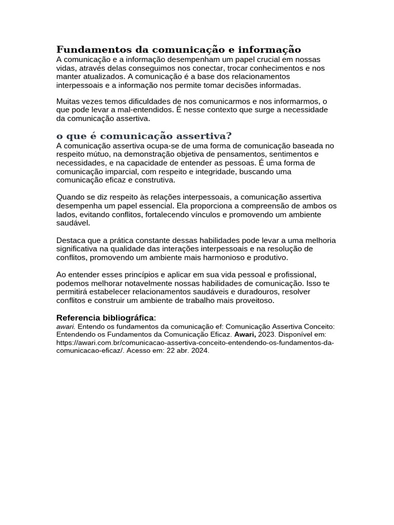 Fundamentos Da Comunicação e Informação | PDF