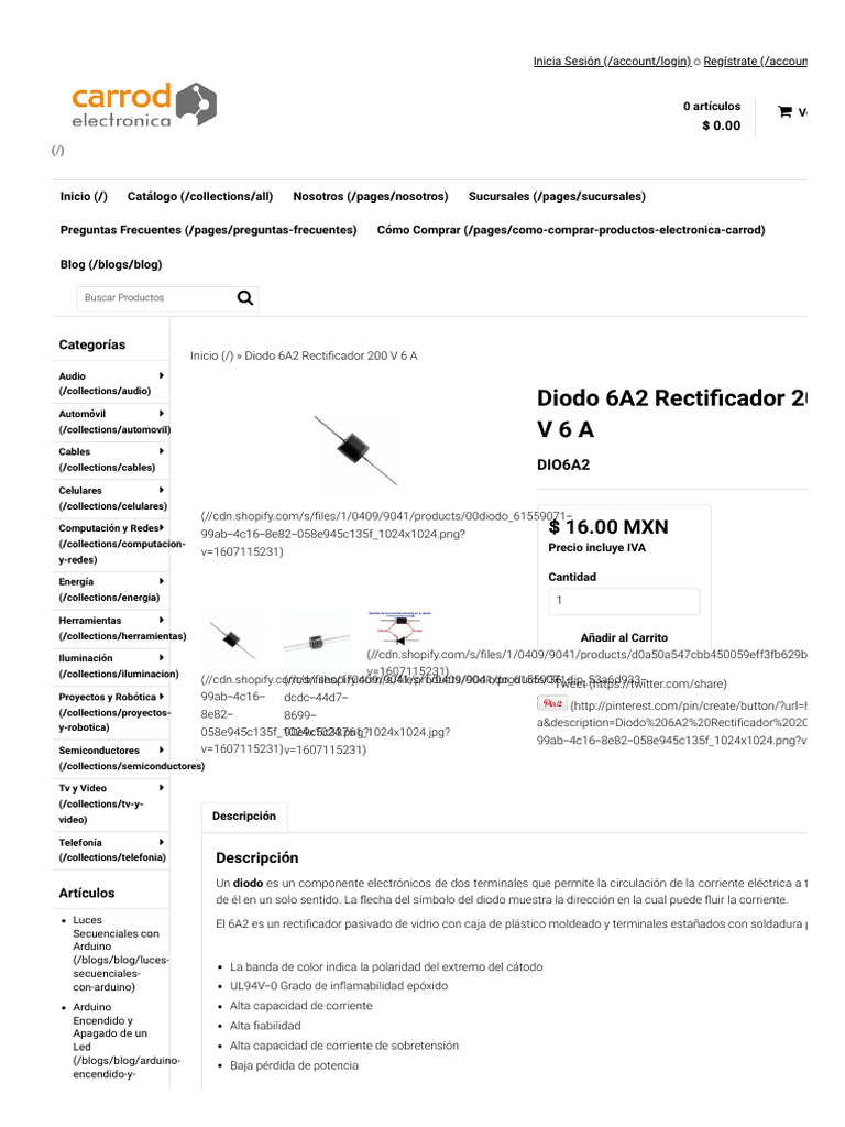 Diodo 6A2 Rectificador 200 V 6 | PDF | Diodo emisor de luz | Corriente ...