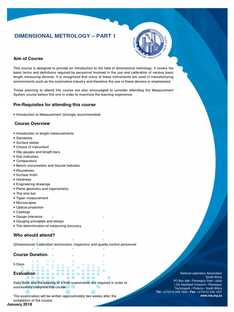 Dimensional Metrology Part 1 | PDF