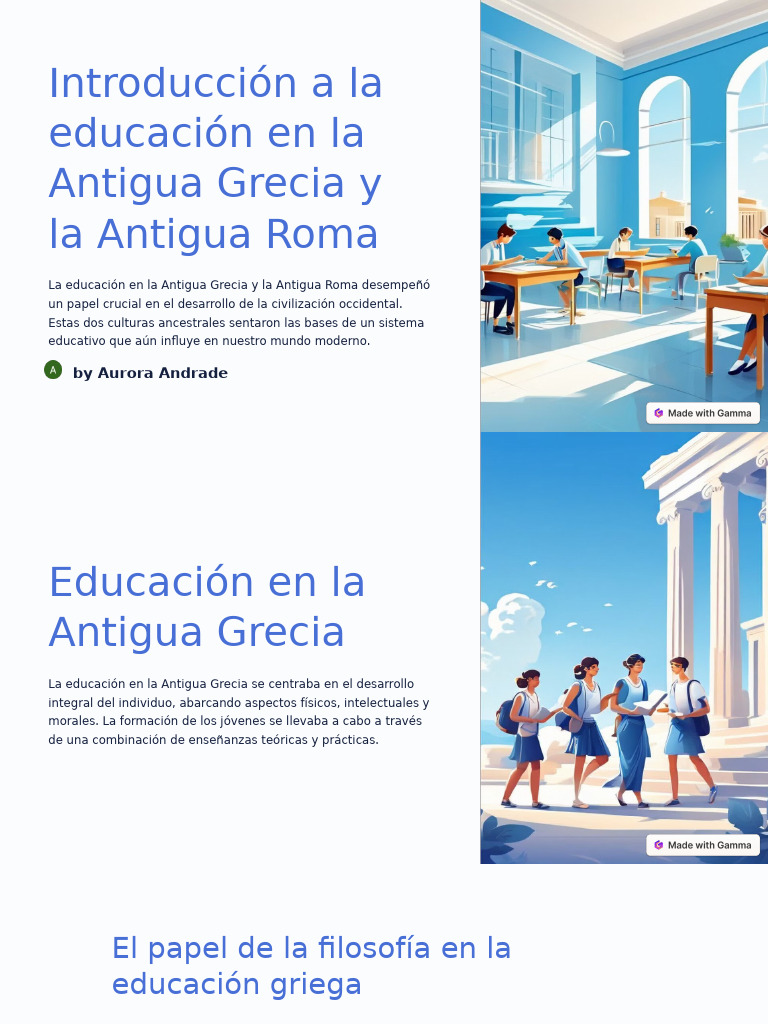 Introduccion A La Educacion en La Antigua Grecia y La Antigua Roma | PDF