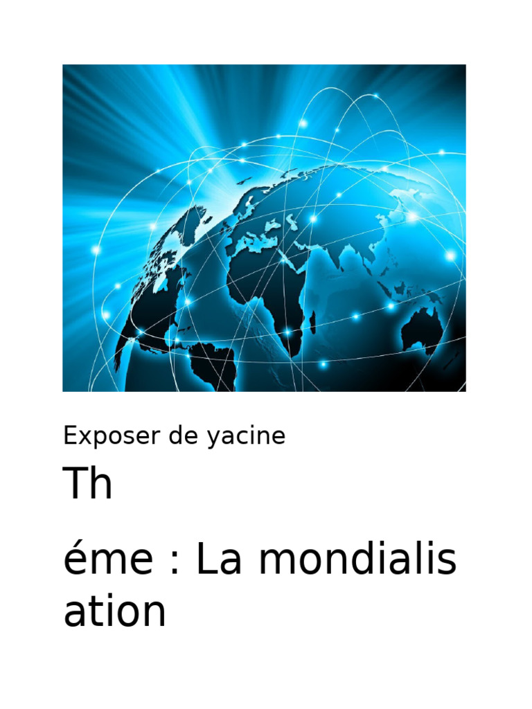 Enjeux et défis de la mondialisation | PDF | Globalisation | Croissance ...