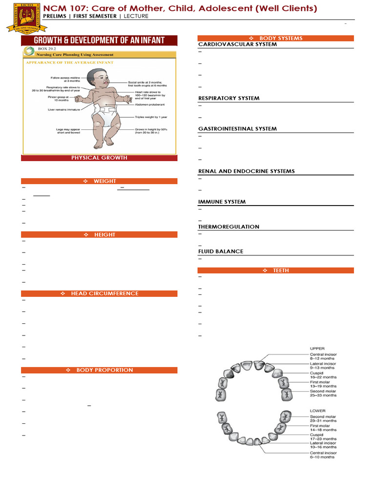 NCM 107 LEC GD of An Infant | PDF