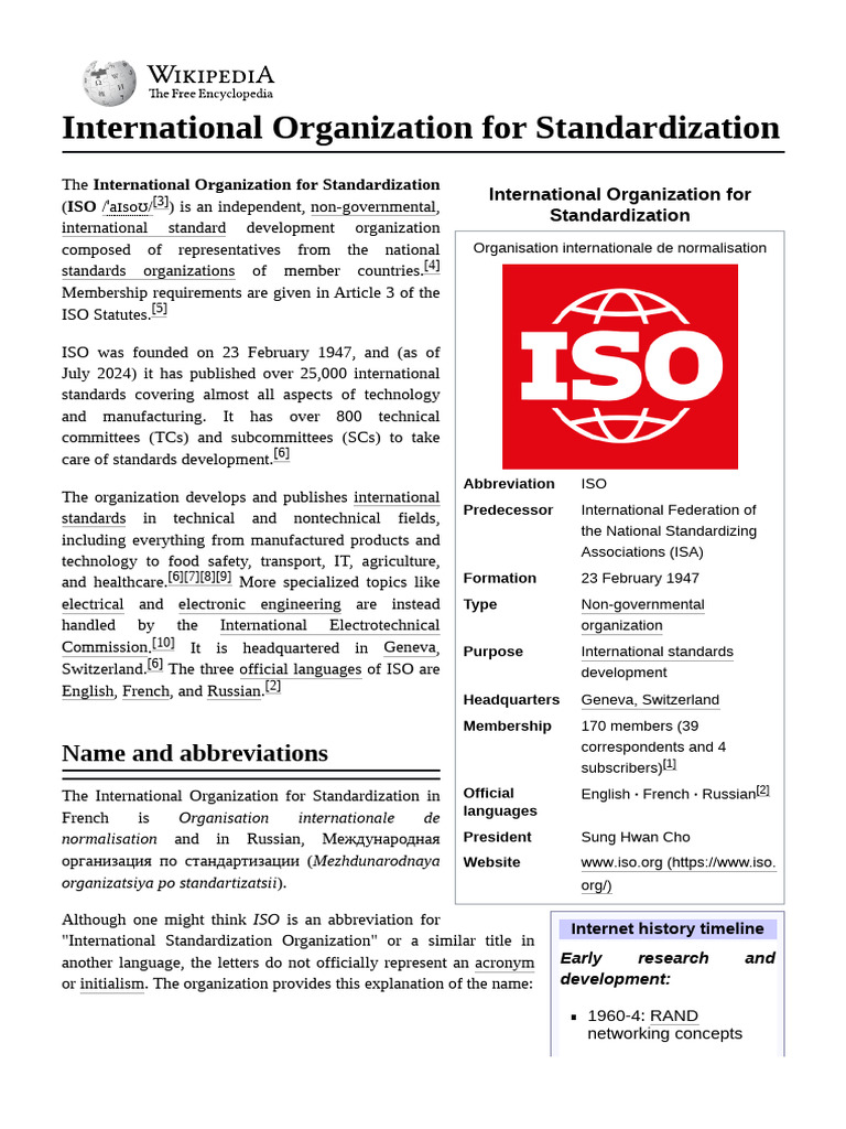 International Organization For Standardization | PDF