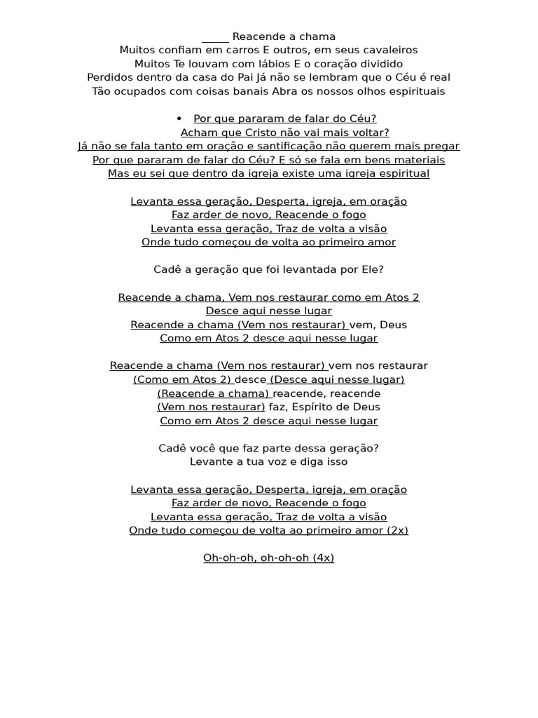 Reacende A Chama | PDF