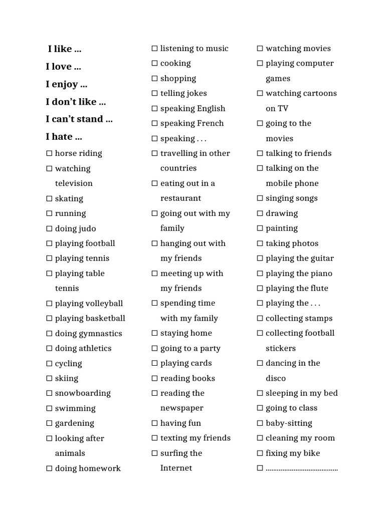 Likes and Dislikes Classroom Posters - 26530 | PDF