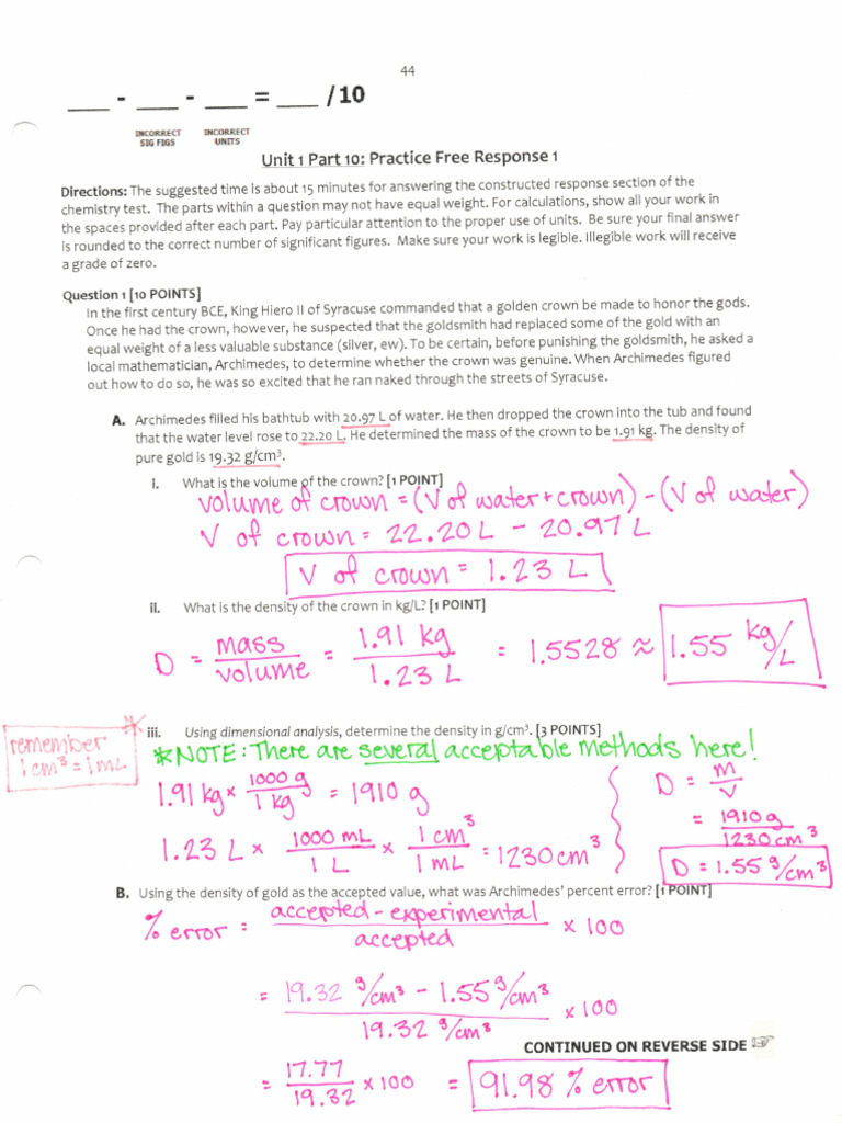 Unit 1 Part 10 - FR Practice 1 | PDF
