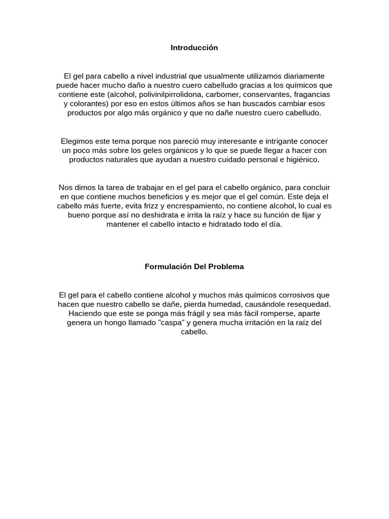 Mini Monografía de Gel Orgánico. 10mo | PDF