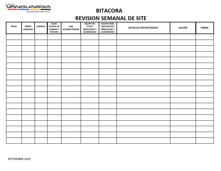 Bitacora de Revision Site | PDF