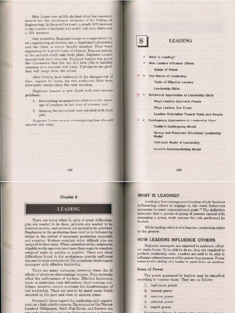 Chapter 8 Leadership | PDF