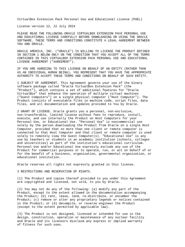 ExtPack License | PDF