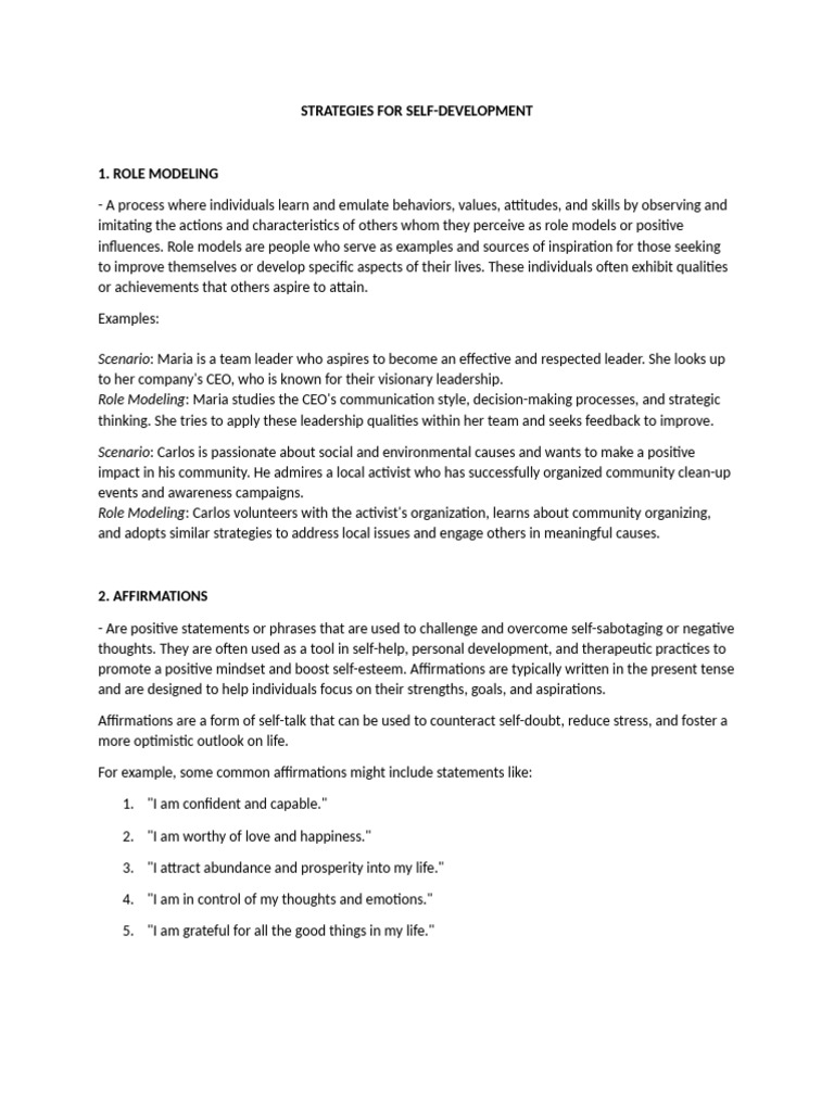 Effective Self-Development Strategies | PDF | Thought | Career & Growth