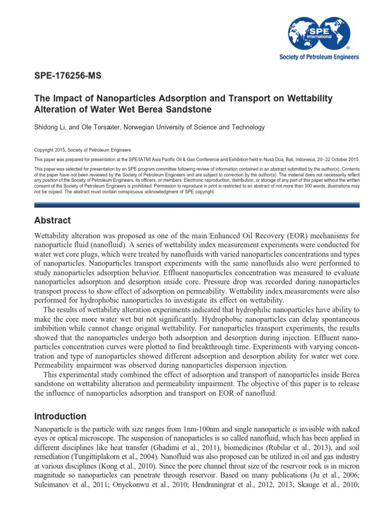 2015 10 SPE-176256-MS The Impact of Nanoparticles Adsorption and ...