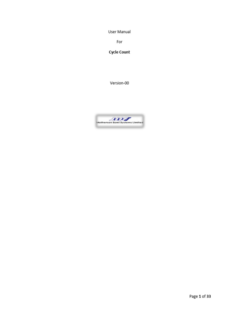 Cycle Count User Manual Guide | PDF | Software | Computing