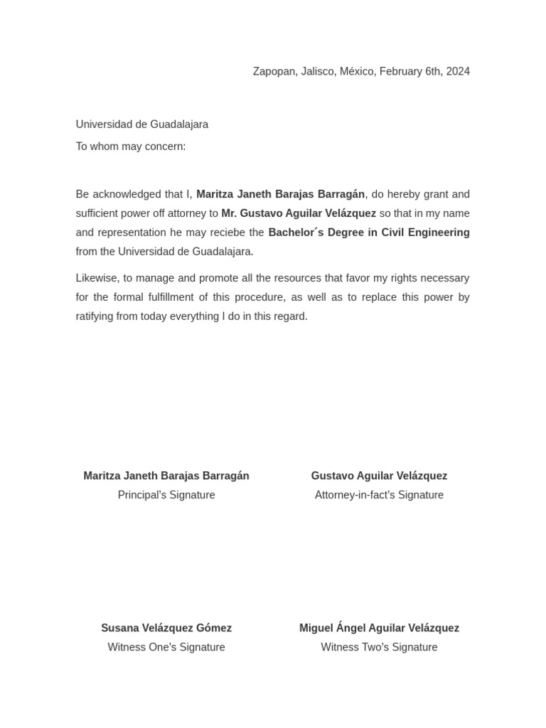 Carta Poder Span Eng | PDF