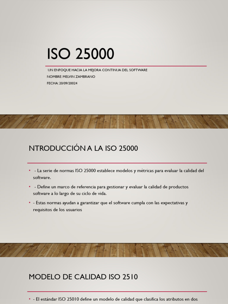 Mejora Continua del Software ISO 25000 | PDF | Informática